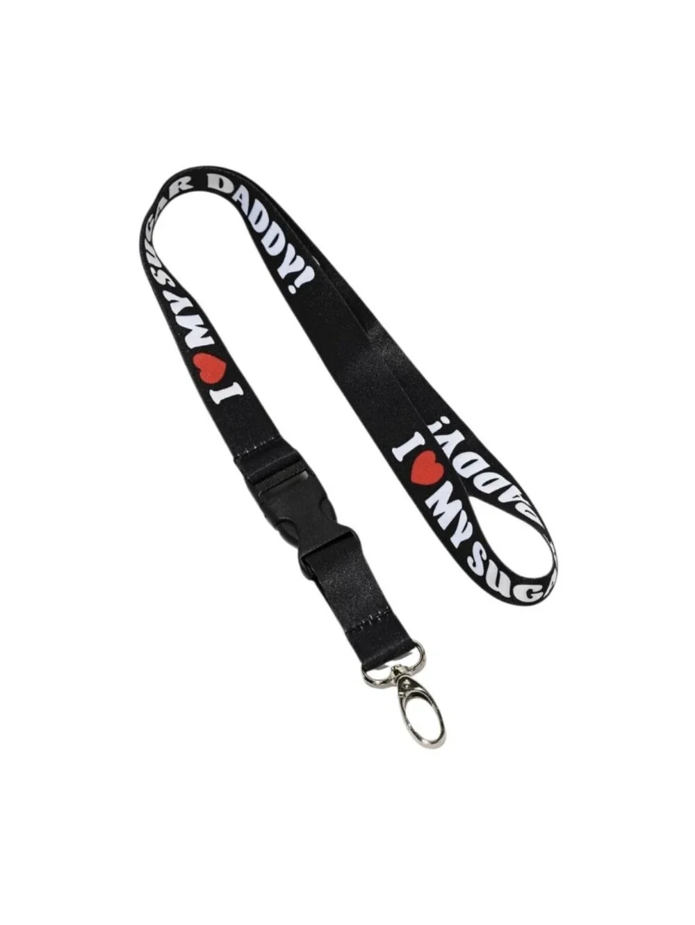 #10  I ♥ Boobies Lanyard Key & Card Holder - Black, Red, Gray